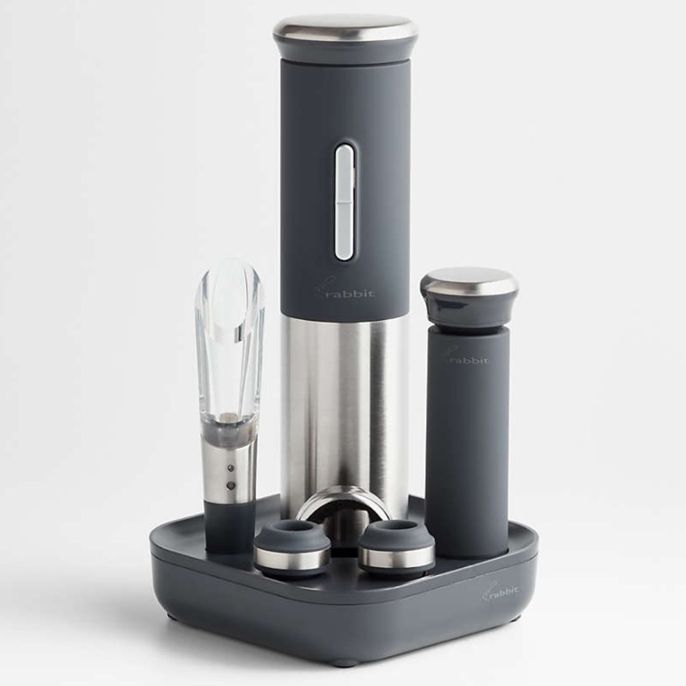 Electric Wine Set - Rabbit - Black (8 Pieces)